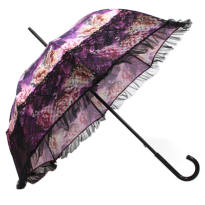 Зонт-трость "Chantal Thomass" от солнца, цвет: сиреневый, черный Артикул: 490 CT Производитель: Франция инфо 683b.