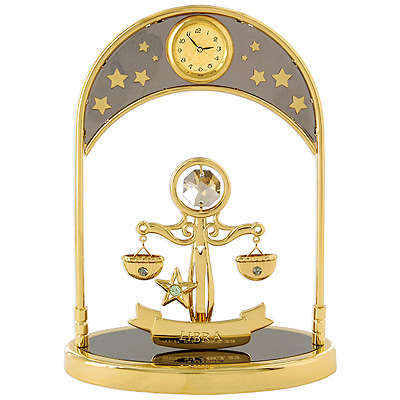 Сувенир с часами "Знак зодиака: Весы", цвет: золотой ему завершенный и презентабельный вид инфо 10017b.