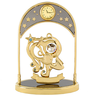 Сувенир с часами "Знак зодиака: Водолей", цвет: золотой ему завершенный и презентабельный вид инфо 10018b.