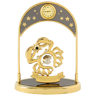 Сувенир с часами "Знак зодиака: Рак", цвет: золотой ему завершенный и презентабельный вид инфо 10042b.