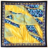 Платок, цвет: желтый, голубой, черный, 53 см х 53 см Платок Венера 2010 г ; Упаковка: пакет инфо 2510c.