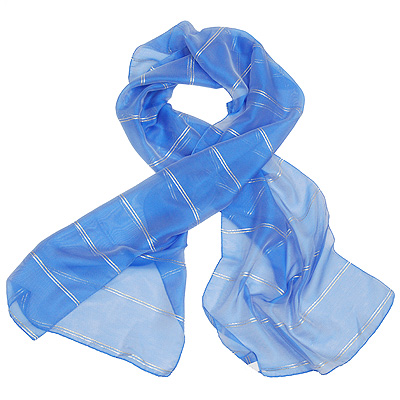 Шарф, цвет: голубой, 40 см х 160 см Шарф Венера 2010 г ; Упаковка: пакет инфо 10707c.