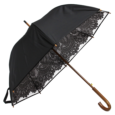 Зонт-трость "Bouton" от солнца, цвет: черный, белый виде): 88 см Производитель: Франция инфо 8613d.