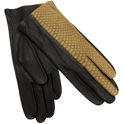 Перчатки женские "Dali Exclusive", цвет: черный, темно-бежевый, размер 7 шелк Производитель: Венгрия Артикул: R83-MATESSE/CHAM инфо 8654d.