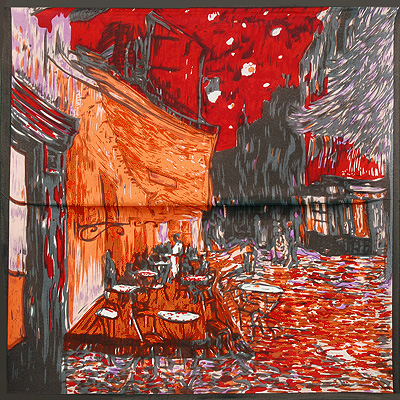 Платок "Терраса кафе ночью" (Van Gogh), цвет: красный, 50 см х 50 см Италия Изготовитель: Китай Артикул: 09171 инфо 5433a.